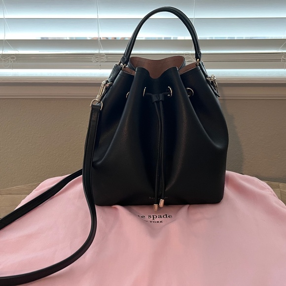 Kate Spade Vivian Black Leather Bucket Bag - Picture 1 of 5